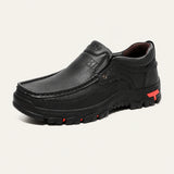 Mens Moc Toe Slip On Casual Shoes with Side Stretch and Lug Rubber Sole