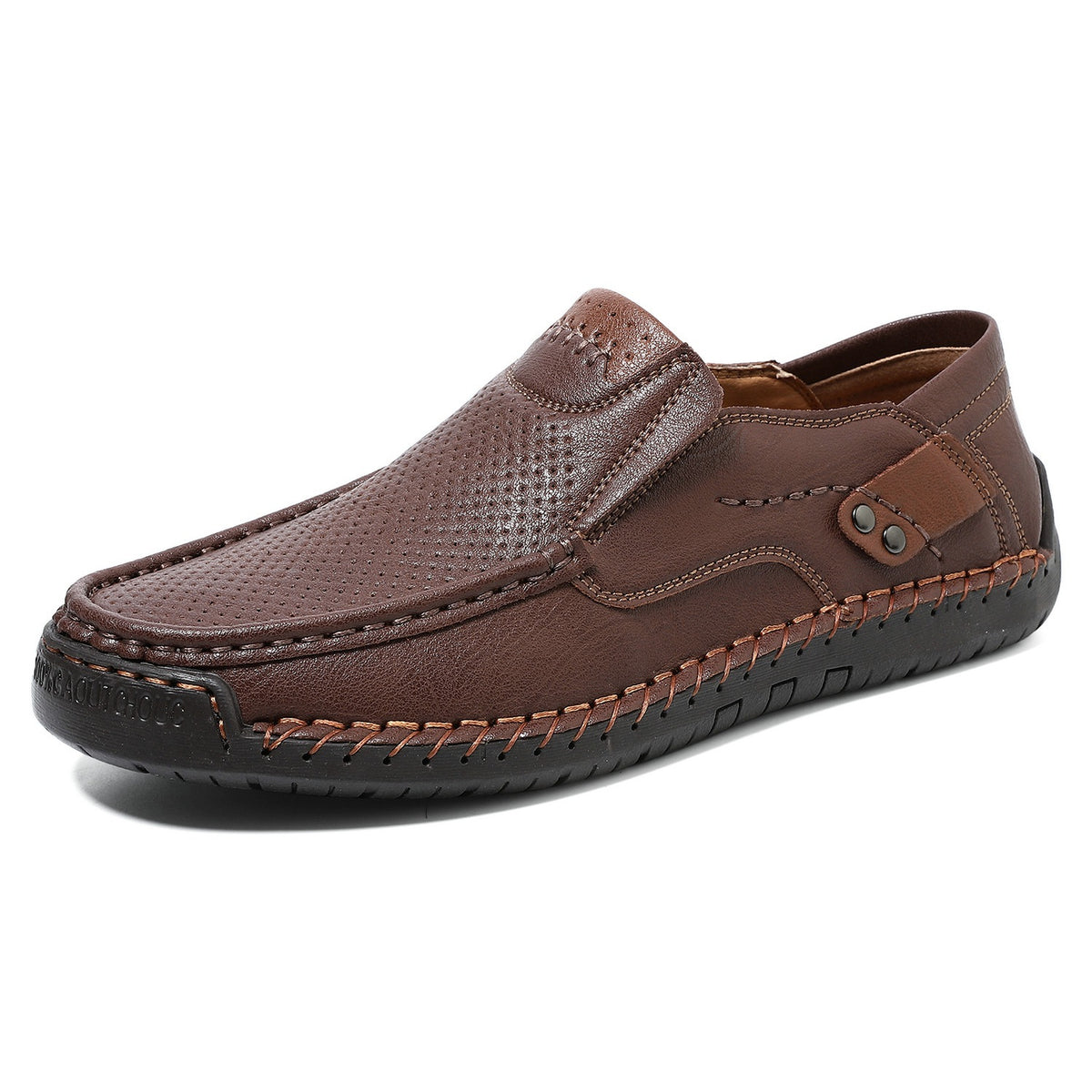 Men's Hand-Stitched Wide Toe Box Slip-On Casual Shoes