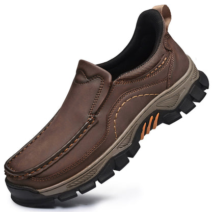 Men's Wide Fit Moc Toe Slip-On Casual Shoes Memory Foam