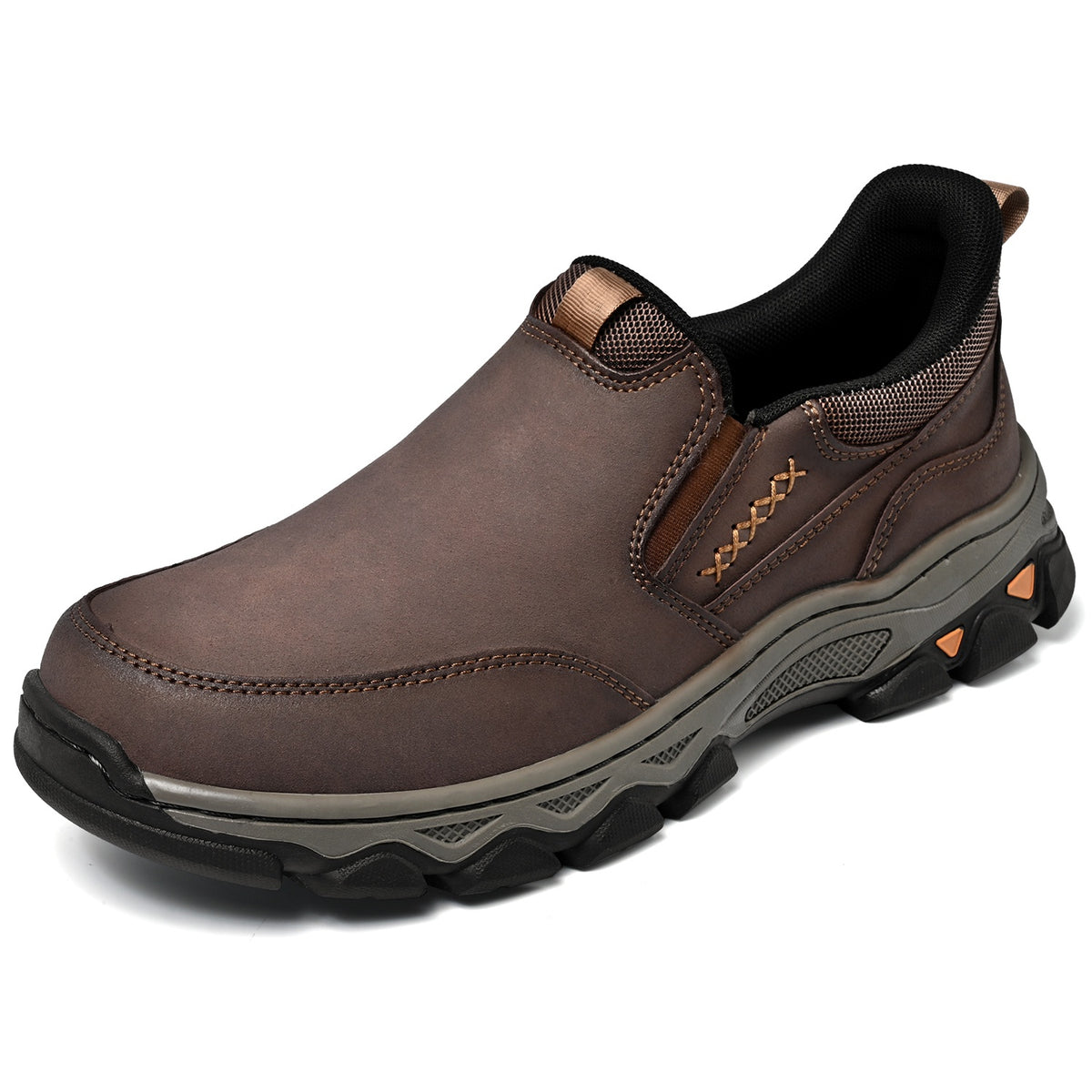 Men's Wide Fit Plain Toe Slip-On Shoes Memory Foam Insole