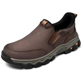 Men's Wide Fit Plain Toe Slip-On Shoes Memory Foam Insole