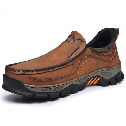 Men's Wide Fit Moc Toe Slip-On Casual Shoes Memory Foam