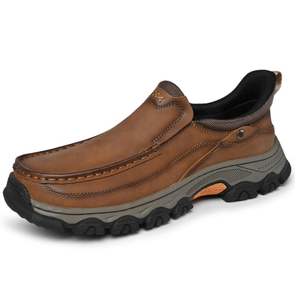 Men's Wide Moc Toe Slip-On Casual Shoes Rubber Outsole