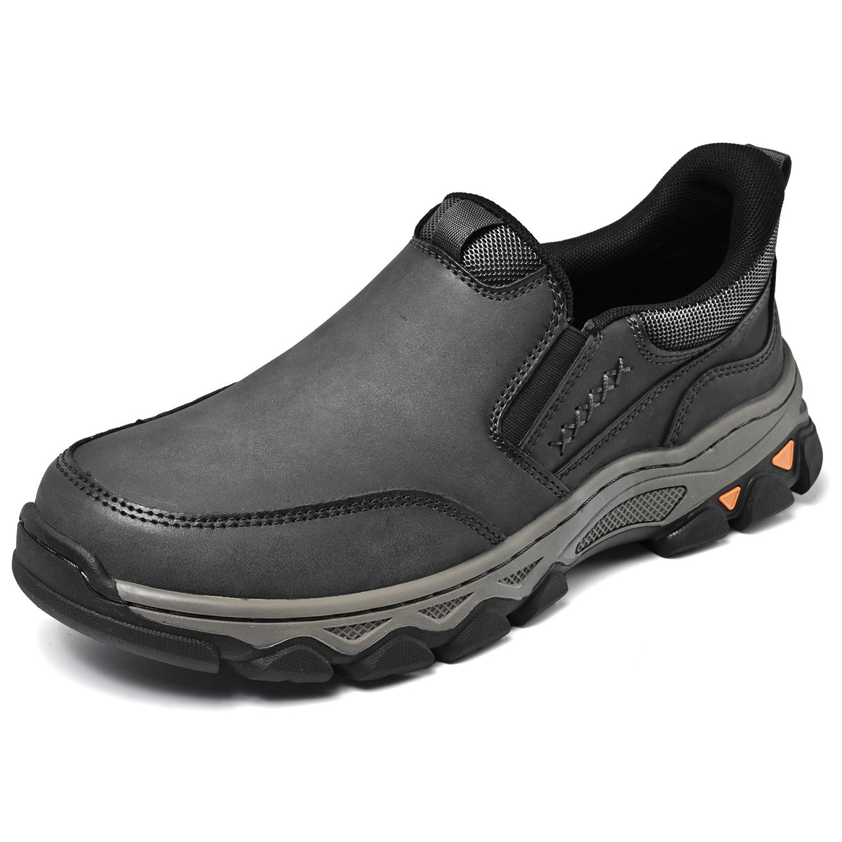 Men's Wide Fit Plain Toe Slip-On Shoes Memory Foam Insole