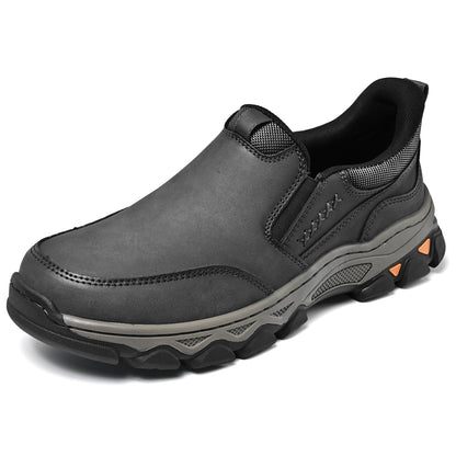Men's Wide Fit Plain Toe Slip-On Shoes Memory Foam Insole