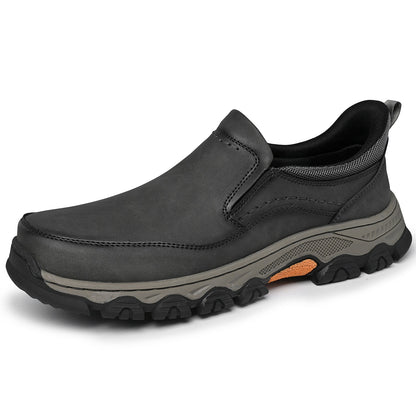 Men's Wide Plain Toe Slip-On Casual Shoes Rubber Outsole