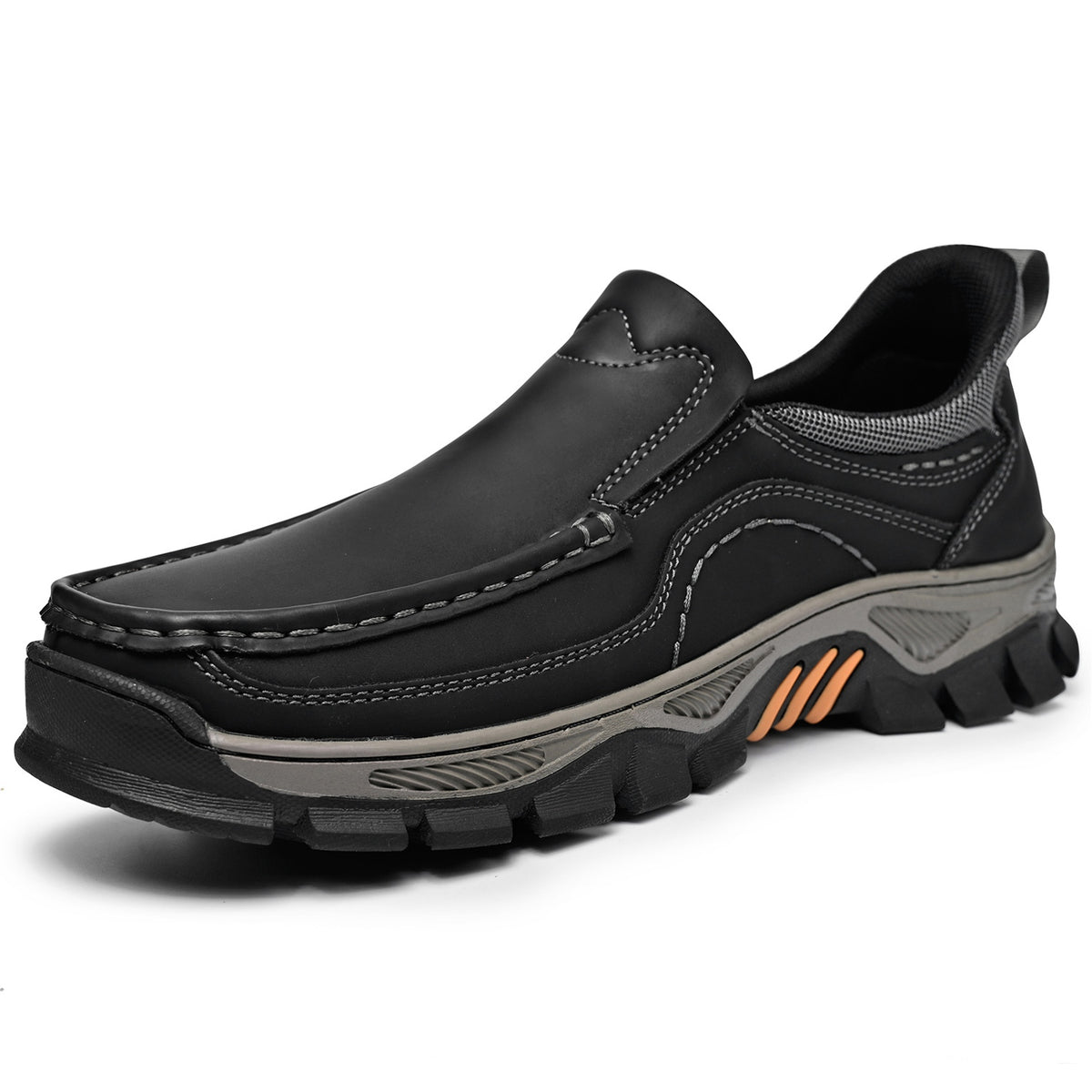 Men's Wide Fit Moc Toe Slip-On Casual Shoes Memory Foam
