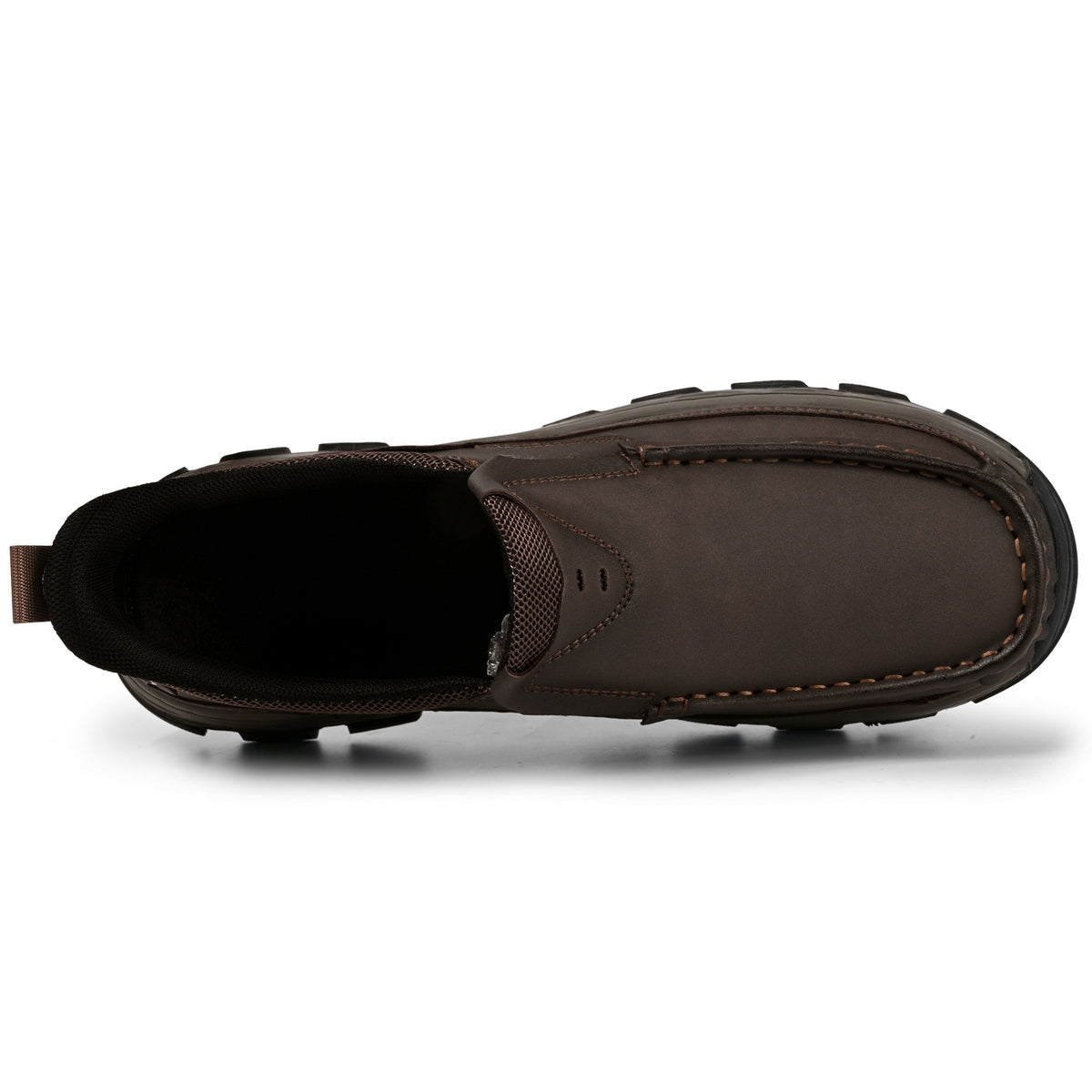 Men's Wide Fit Moc Toe Slip-On Casual Shoes Rubber Outsole