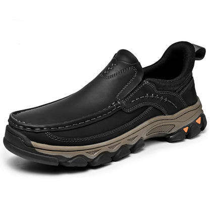 Men's Wide Fit Moc Toe Slip-On Shoes Memory Foam Insole