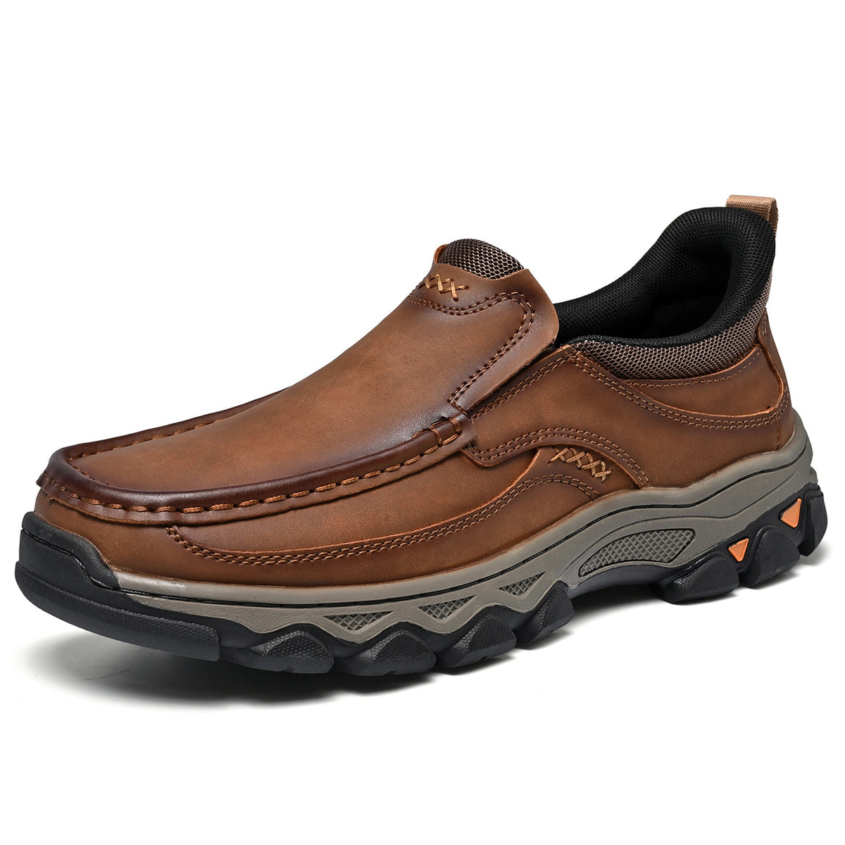 Men's Wide Moc Toe Slip-On Casual Shoes Mesh Lining