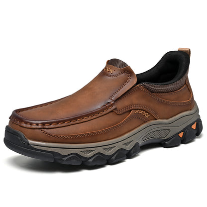 Men's Wide Moc Toe Slip-On Casual Shoes Mesh Lining