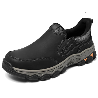 Men's Wide Fit Plain Toe Slip-On Shoes Memory Foam Insole