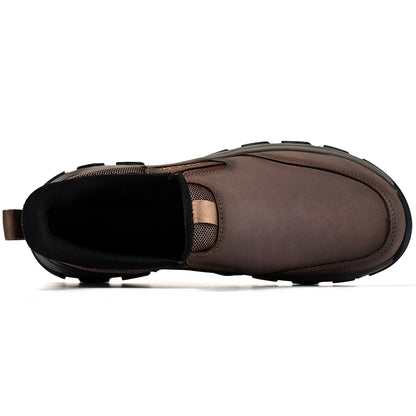 Men's Wide Fit Plain Toe Slip-On Shoes Memory Foam Insole