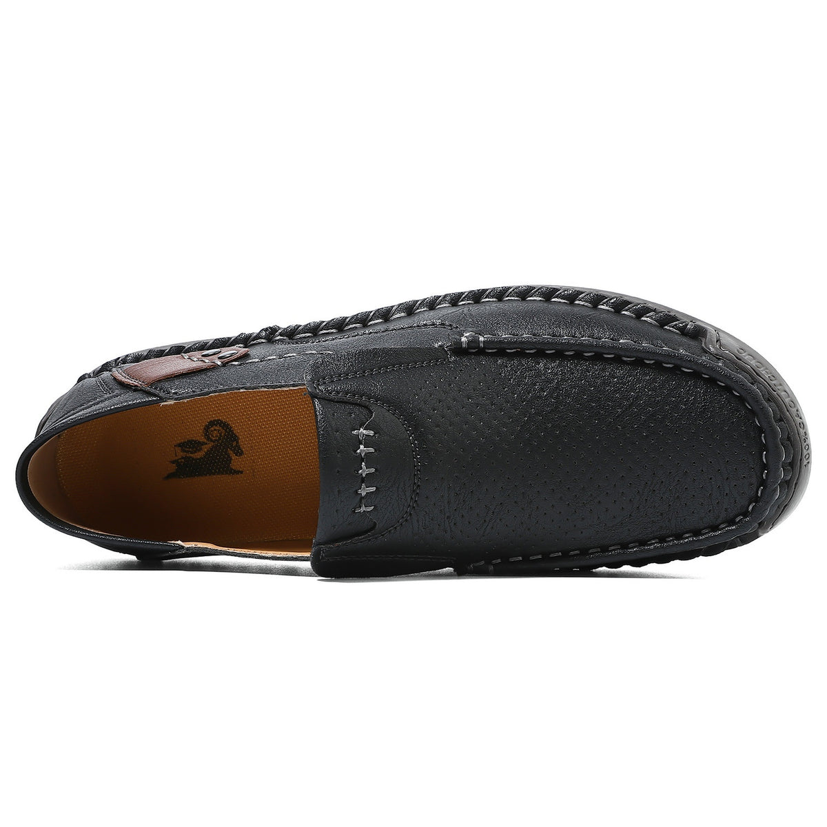 Men's Hand-Stitched Wide Toe Box Slip-On Casual Shoes