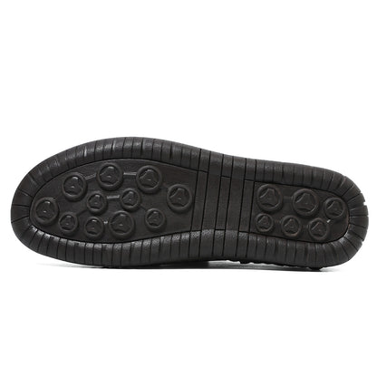 Men's Hand-Stitched Wide Toe Box Slip-On Casual Shoes