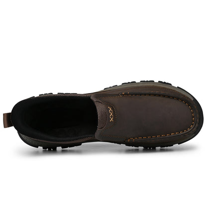Men's Wide Moc Toe Slip-On Casual Shoes Rubber Outsole
