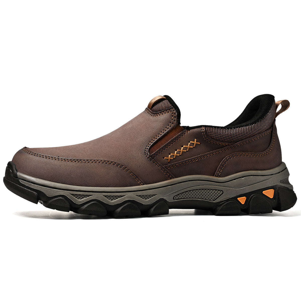 Men's Wide Fit Plain Toe Slip-On Shoes Memory Foam Insole