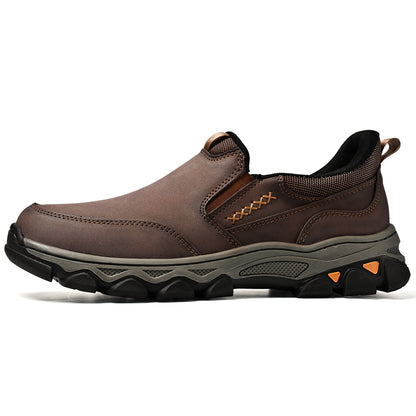 Men's Wide Fit Plain Toe Slip-On Shoes Memory Foam Insole
