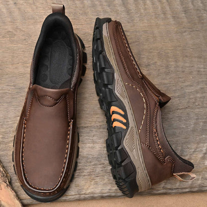 Men's Wide Fit Moc Toe Slip-On Casual Shoes Memory Foam