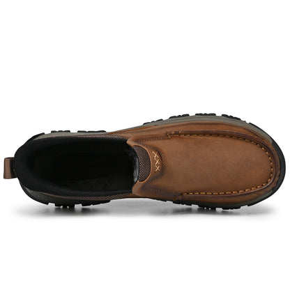 Men's Wide Moc Toe Slip-On Casual Shoes Rubber Outsole