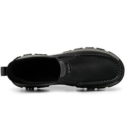Men's Wide Moc Toe Slip-On Casual Shoes Rubber Outsole