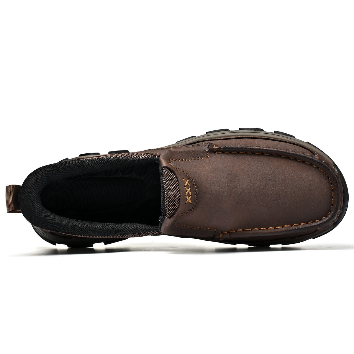 Men's Wide Moc Toe Slip-On Casual Shoes Mesh Lining
