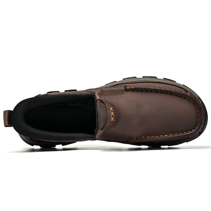 Men's Wide Moc Toe Slip-On Casual Shoes Mesh Lining