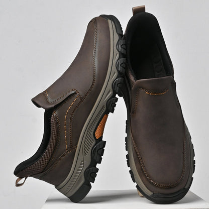 Men's Wide Plain Toe Slip-On Casual Shoes Rubber Outsole