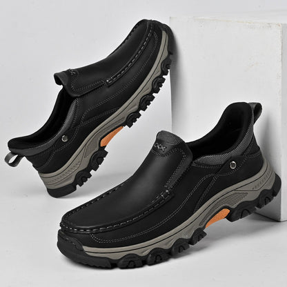 Men's Wide Moc Toe Slip-On Casual Shoes Rubber Outsole