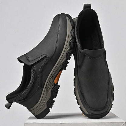 Men's Wide Plain Toe Slip-On Casual Shoes Rubber Outsole