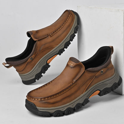 Men's Wide Moc Toe Slip-On Casual Shoes Rubber Outsole