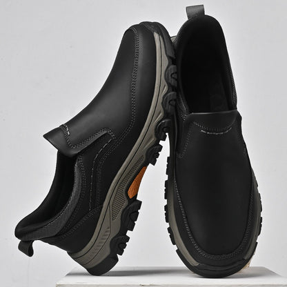 Men's Wide Plain Toe Slip-On Casual Shoes Rubber Outsole