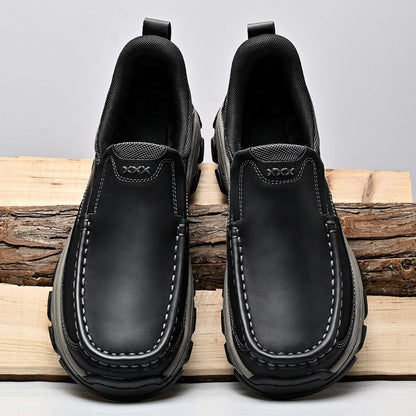 Men's Wide Moc Toe Slip-On Casual Shoes Mesh Lining