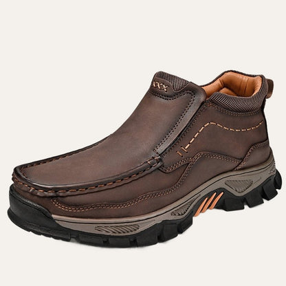 Dark Brown – Men's Slip-On Casual Ankle Boots Rubber Outsole