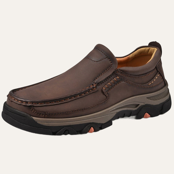 Dark Brown – Men's Wide Fit Slip-On Casual Shoes Memory Foam Insole