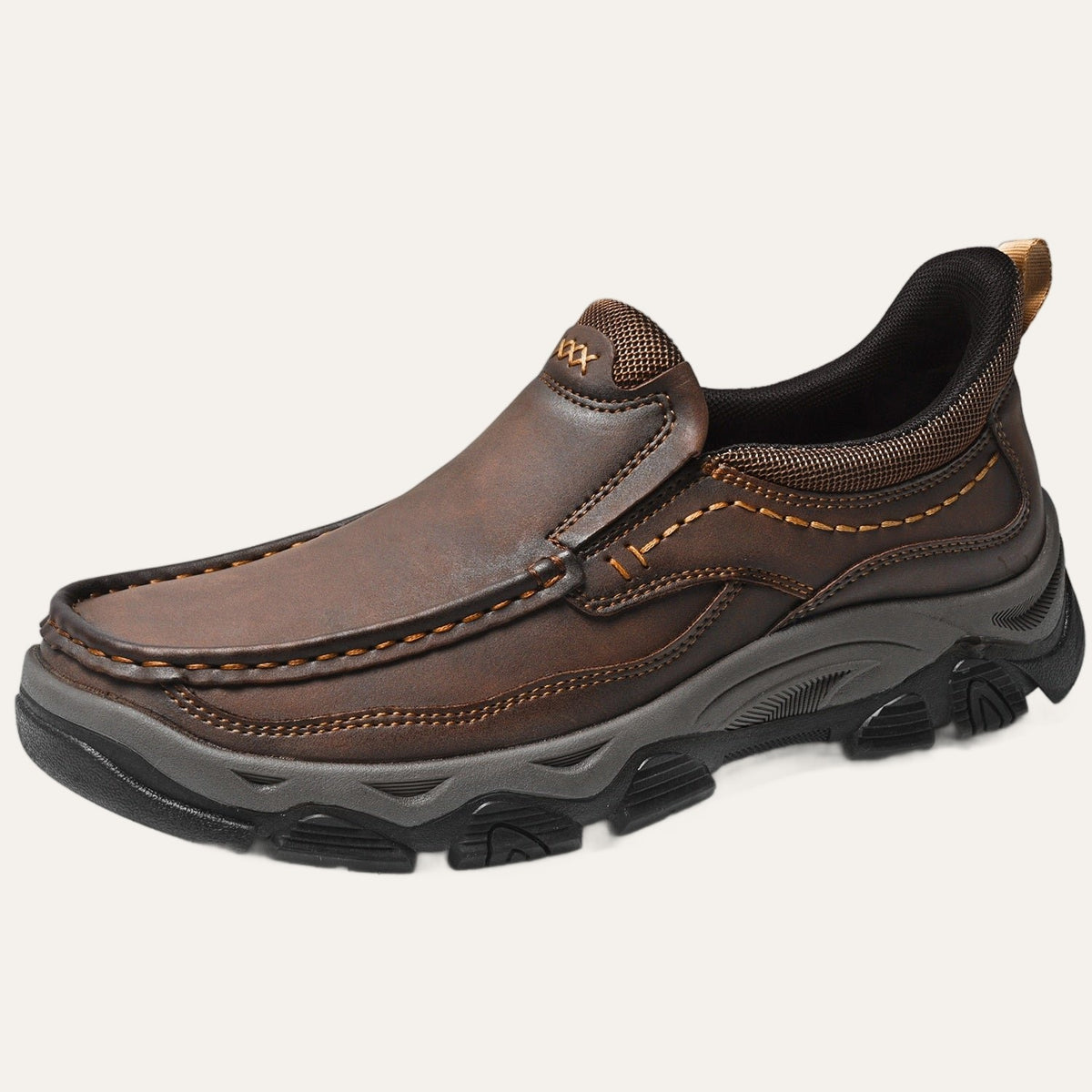Dark Brown – Men's Wide Fit Moc Toe Slip-On Shoes Memory Foam Insole