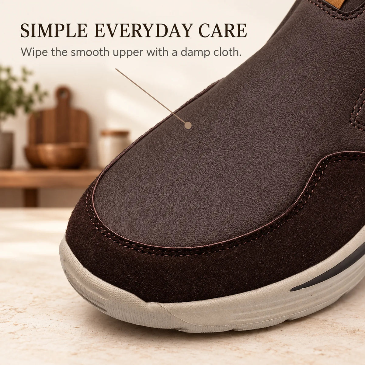 Mens Slip On Work Shoes with Arch Support and Cushioned Sole for Standing All Day
