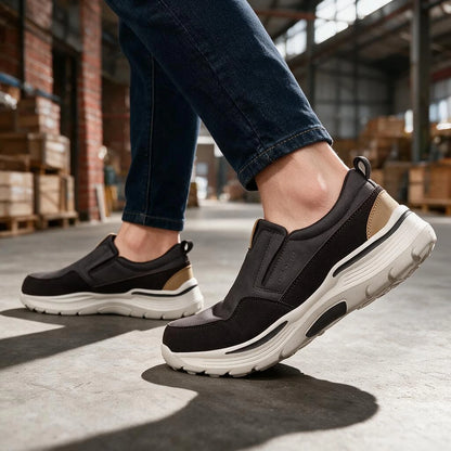 Mens Slip On Work Shoes with Arch Support and Cushioned Sole for Standing All Day